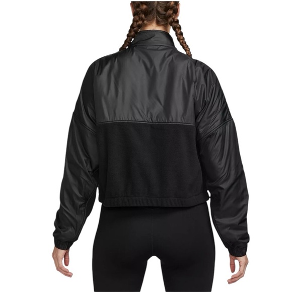 🆕 Nike Women's Therma-FIT One Black/Gold Fleece Full-Zip Jacket - Zip Pockets - Picture 4 of 15